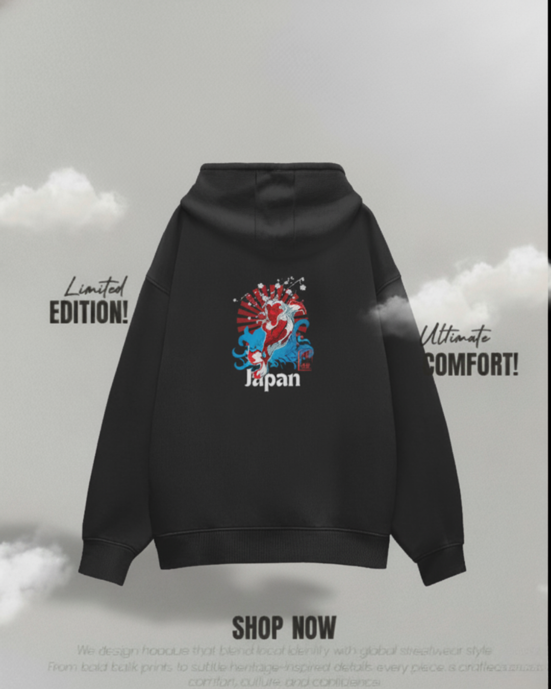 ZORTAX Japan Dragon Unisex Oversized Hoodie – Limited Edition Streetwear India