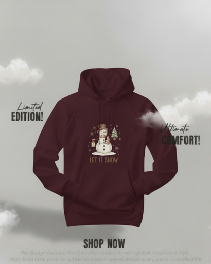 ZORTAX Let It Snow Unisex Oversized Hoodie – Winter Edition Streetwear India