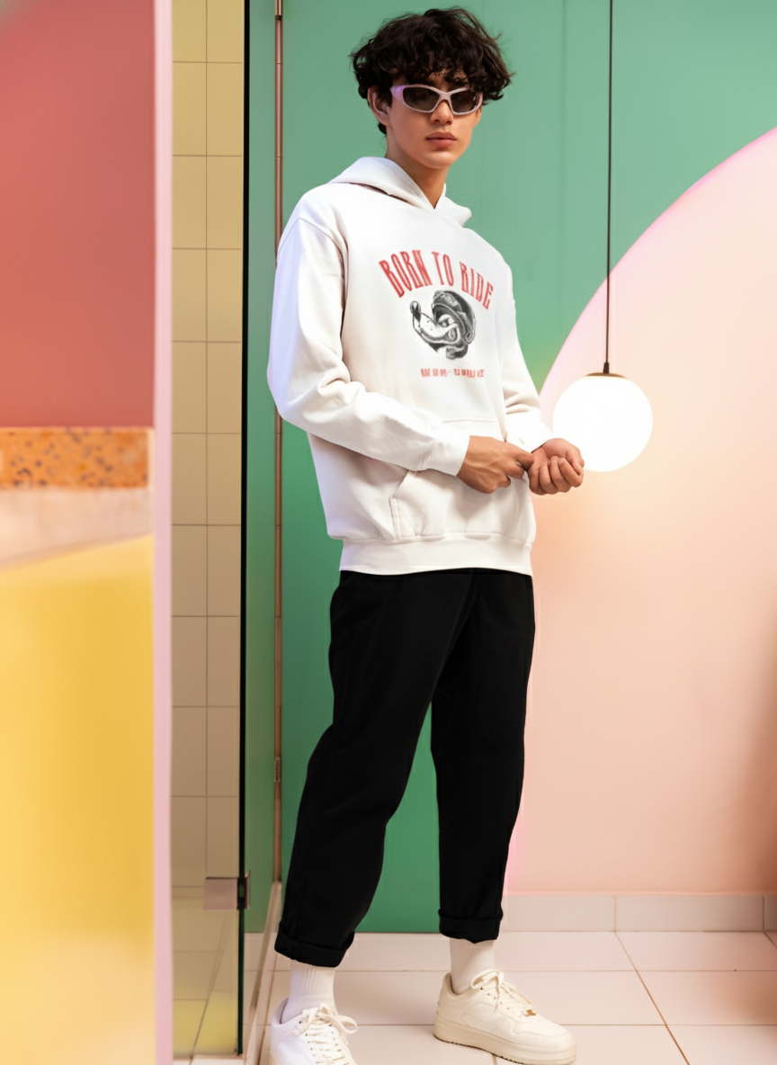 Oversized Hoodie | Biker Graphic Streetwear – Zortax