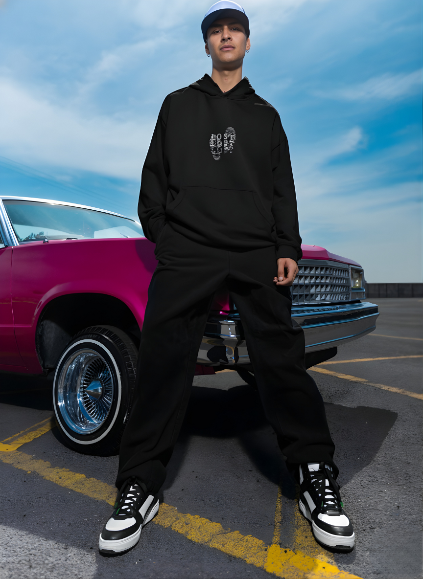 ZORTAX Lost Footprint Unisex Oversized Hoodie – Limited Edition Streetwear India