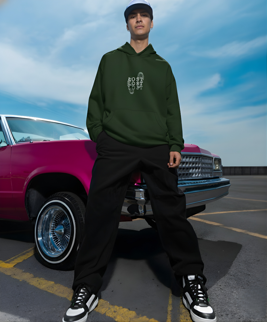 ZORTAX Lost Footprint Unisex Oversized Hoodie – Limited Edition Streetwear India