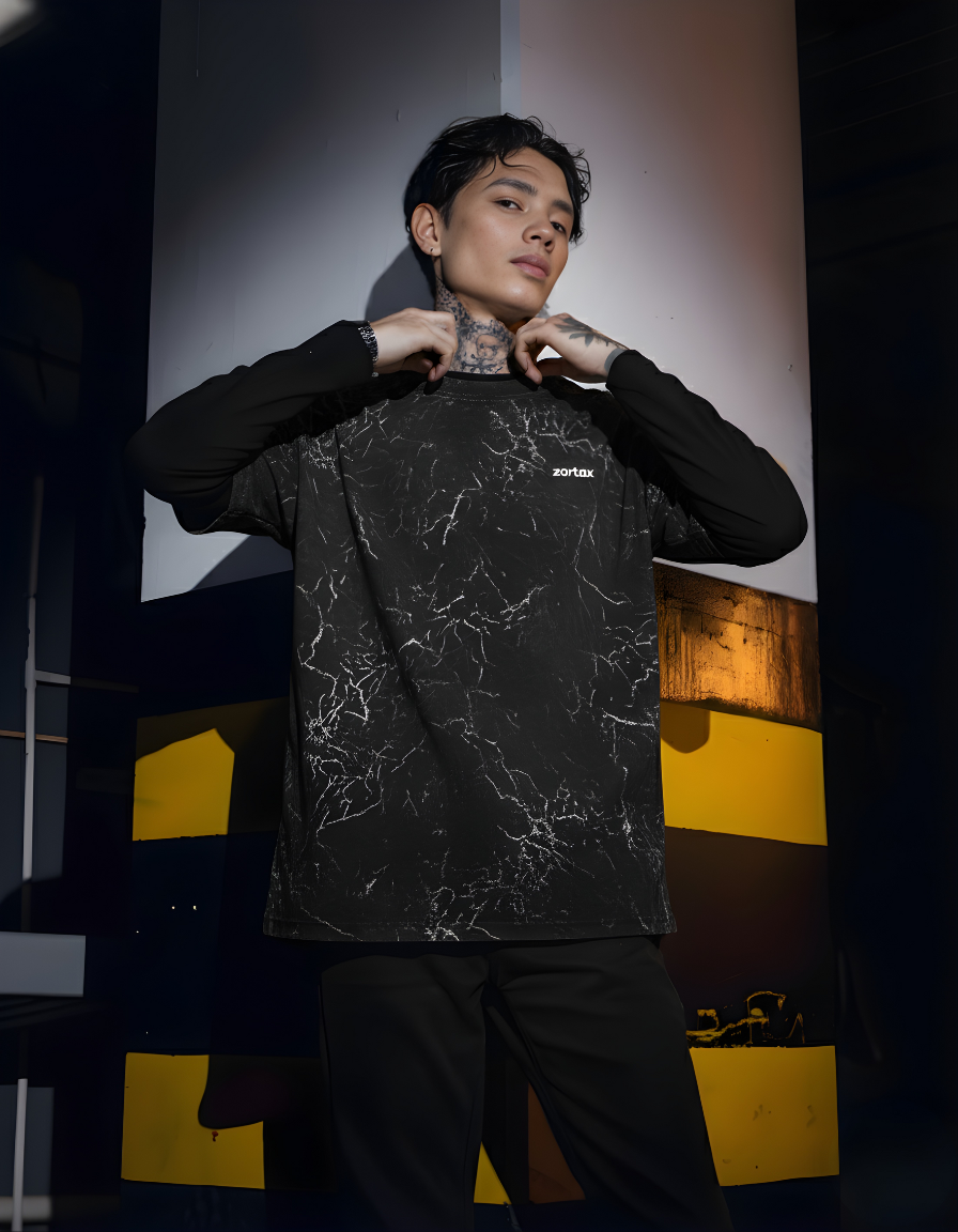 Zortax Error 404 Oversized Acid Wash T-Shirt | Unisex Streetwear Graphic Tee India”