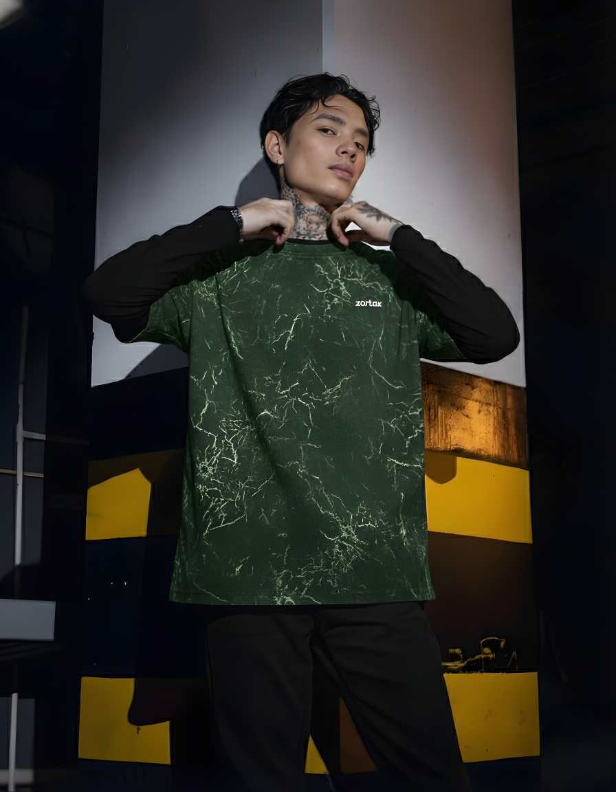 Zortax Error 404 Oversized Acid Wash T-Shirt | Unisex Streetwear Graphic Tee India”