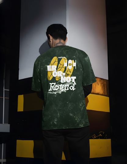 Zortax Error 404 Oversized Acid Wash T-Shirt | Unisex Streetwear Graphic Tee India”